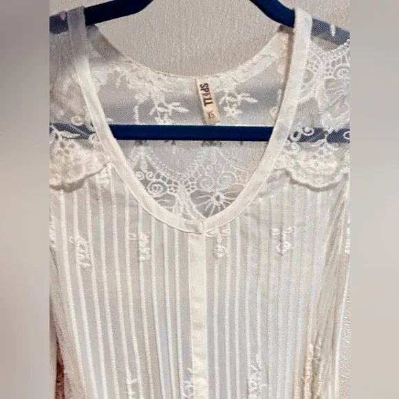 Vintage Spell & the Gypsy Ophelia Lace Duster XS Sheer Maxi - Picture 7 of 16